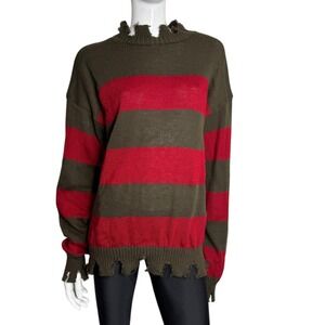 Rubies Nightmare on Elm Street Freddy Krueger Distressed Stripe Knit Sweater OS